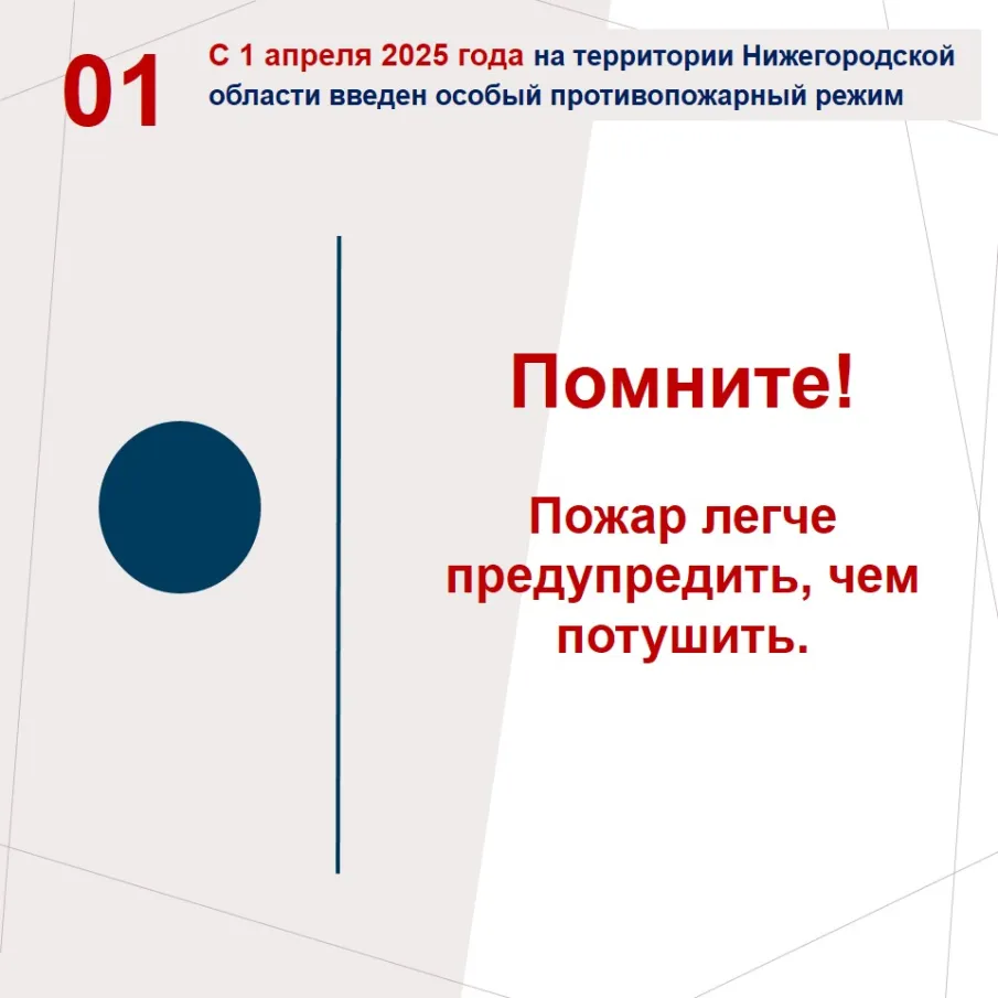 С 1 апреля 2025 года на территории Нижегородской области введен особый противопожарный режим