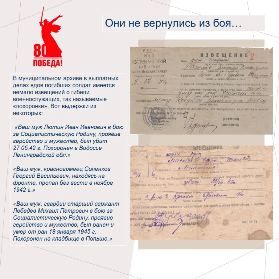 Они не вернулись из боя…