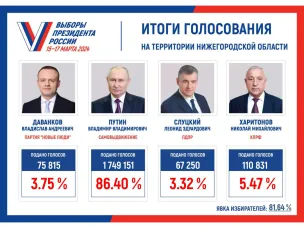 В Нижегородской области подвели  итоги выборов президента Российской Федерации