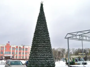 К середине декабря на площади Ленина традиционно появляется символ приближающегося праздника - главная елка города