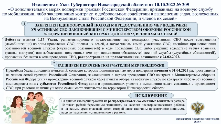 Изменения в Указ Губернатора Нижегородской области от 10 октября 2022 г. № 205