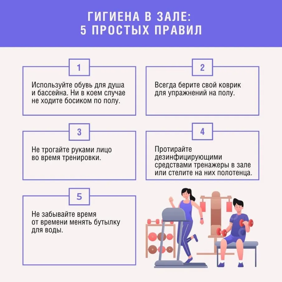 Роспотребнадзор рассказал о 5 главных правилах при посещении спортзала