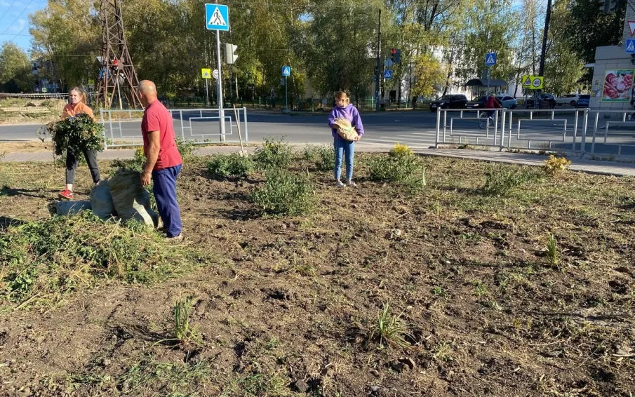 Клумбу привели в порядок!