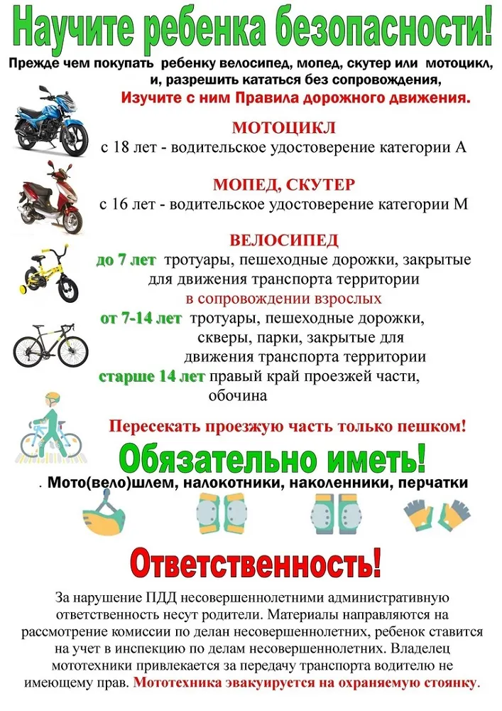 Госавтоинспекция призывает велосипедистов внимательно изучить и строго соблюдать Правила дорожного движения